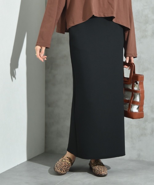 INTERPLANET（インタープラネット）の「スポンジリバーナロースカート（スカート・レディース・ブラック/チャコールグレー/グレー・FREE）」の2枚目の写真