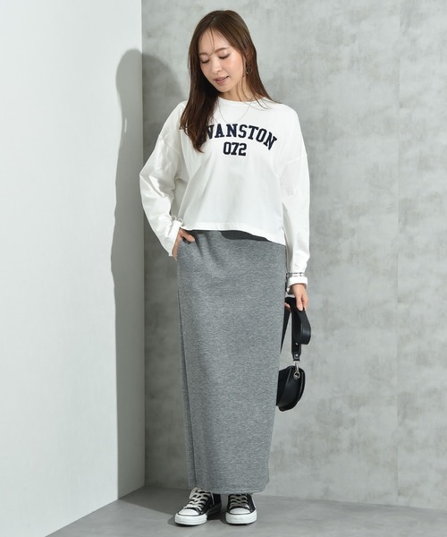 INTERPLANET（インタープラネット）の「スポンジリバーナロースカート（スカート・レディース・ブラック/チャコールグレー/グレー・FREE）」の4枚目の写真