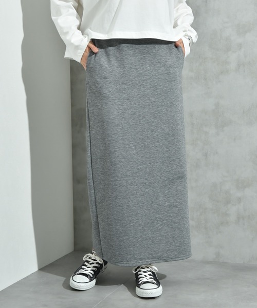 INTERPLANET（インタープラネット）の「スポンジリバーナロースカート（スカート・レディース・ブラック/チャコールグレー/グレー・FREE）」の8枚目の写真