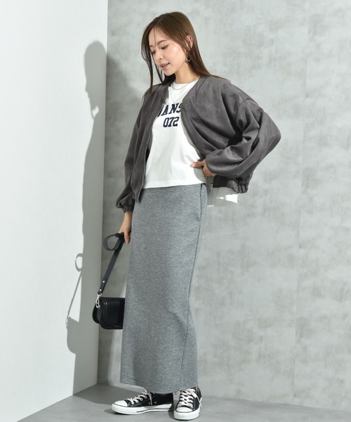 INTERPLANET（インタープラネット）の「スポンジリバーナロースカート（スカート・レディース・ブラック/チャコールグレー/グレー・FREE）」の7枚目の写真