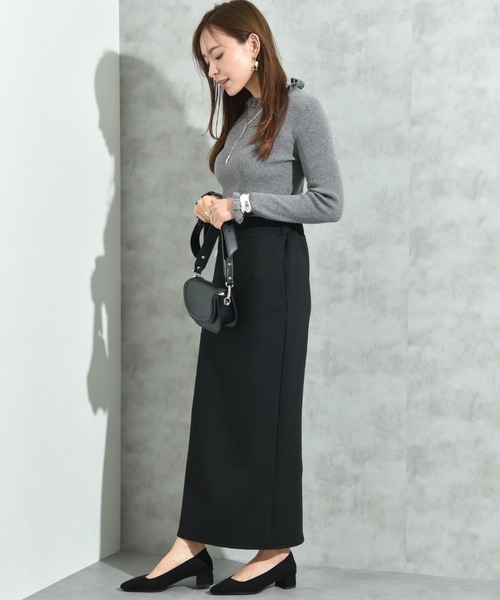 INTERPLANET（インタープラネット）の「スポンジリバーナロースカート（スカート・レディース・ブラック/チャコールグレー/グレー・FREE）」の13枚目の写真