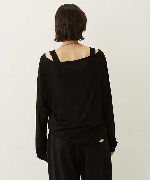 MILKFED.(ミルクフェド)の「LAYERED LOOK L/S TOP(Tシャツ/カットソー・レディース・ブラック/ライトピンク/ホワイト・ONE SIZE)」の12枚目の写真