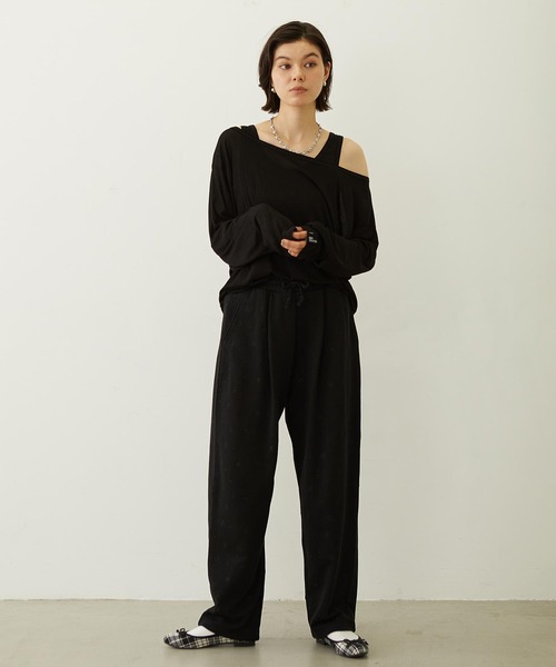 MILKFED.(ミルクフェド)の「LAYERED LOOK L/S TOP(Tシャツ/カットソー・レディース・ブラック/ライトピンク/ホワイト・ONE SIZE)」の13枚目の写真