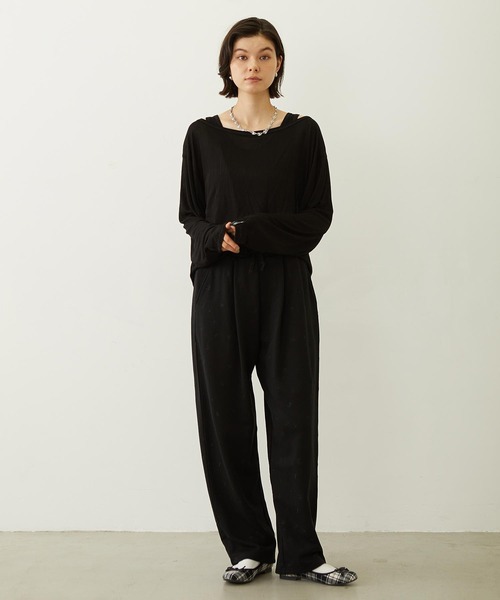 MILKFED.(ミルクフェド)の「LAYERED LOOK L/S TOP(Tシャツ/カットソー・レディース・ブラック/ライトピンク/ホワイト・ONE SIZE)」の14枚目の写真