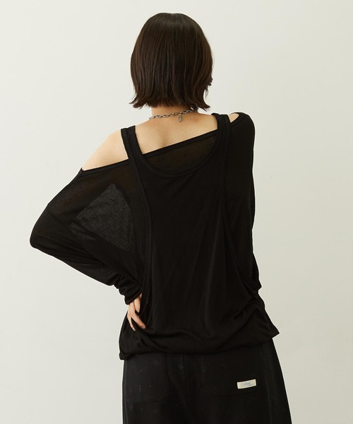 MILKFED.(ミルクフェド)の「LAYERED LOOK L/S TOP(Tシャツ/カットソー・レディース・ブラック/ライトピンク/ホワイト・ONE SIZE)」の19枚目の写真