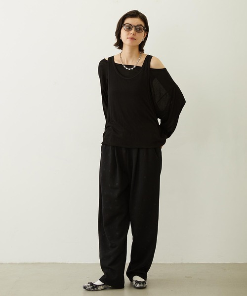 MILKFED.(ミルクフェド)の「LAYERED LOOK L/S TOP(Tシャツ/カットソー・レディース・ブラック/ライトピンク/ホワイト・ONE SIZE)」の20枚目の写真