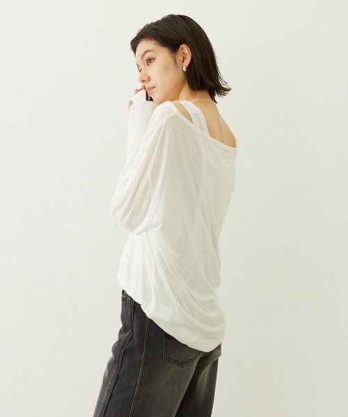 MILKFED.(ミルクフェド)の「LAYERED LOOK L/S TOP(Tシャツ/カットソー・レディース・ブラック/ライトピンク/ホワイト・ONE SIZE)」の22枚目の写真
