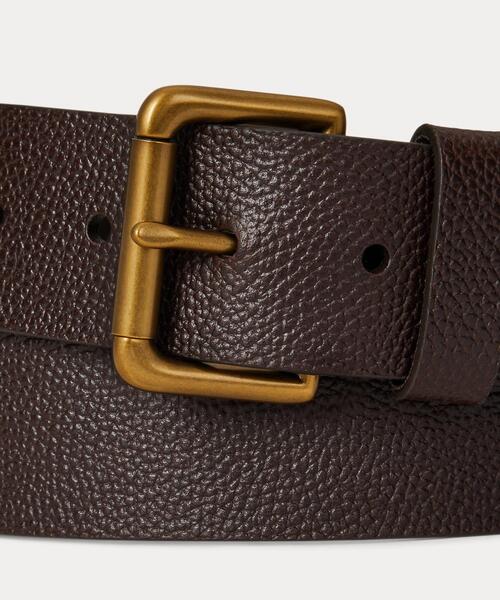 ペブルド レザー ローラーバックル ベルト（ベルト）｜POLO RALPH