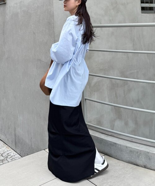 CIAOPANIC TYPY（チャオパニックティピー）の「光沢ナイロンリメイク風ミリタリースカート（スカート・レディース・ブラック/カーキ/ブラウン・LARGE/MEDIUM/SMALL）」の18枚目の写真