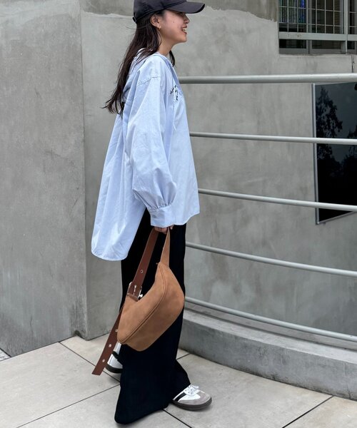 CIAOPANIC TYPY（チャオパニックティピー）の「光沢ナイロンリメイク風ミリタリースカート（スカート・レディース・ブラック/カーキ/ブラウン・LARGE/MEDIUM/SMALL）」の19枚目の写真