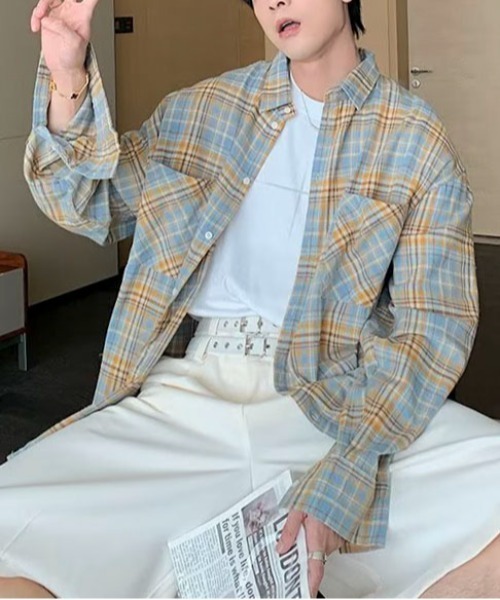 link lot(リンクロット)の「ダブルポケットチェックシャツ(シャツ/ブラウス・メンズ・レッド系その他/ブルー系その他/イエロー系その他・M)」の12枚目の写真