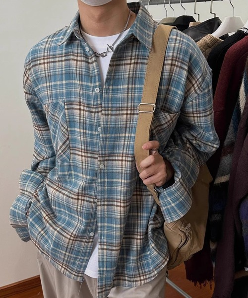 link lot(リンクロット)の「ダブルポケットチェックシャツ(シャツ/ブラウス・メンズ・レッド系その他/ブルー系その他/イエロー系その他・M)」の6枚目の写真