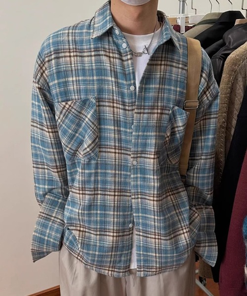 link lot(リンクロット)の「ダブルポケットチェックシャツ(シャツ/ブラウス・メンズ・レッド系その他/ブルー系その他/イエロー系その他・M)」の5枚目の写真