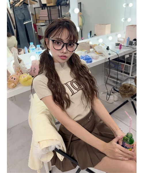 Darich(ダーリッチ)の「DDロゴベーシックニットトップス(ニット/セーター・レディース・レッド/グリーン/ベージュ/ネイビー/グレー・FREE)」の16枚目の写真