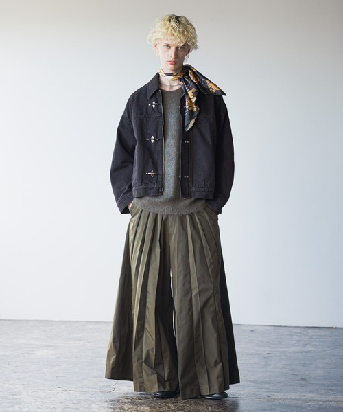 Harurun様ブラックm翌日 SET UP対応】ファイヤーマンバックルデニムブルゾン(HARE)（デニム