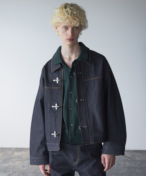 SET UP対応】ファイヤーマンバックルデニムブルゾン(HARE)（デニム