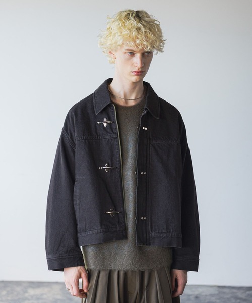 SET UP対応】ファイヤーマンバックルデニムブルゾン(HARE)（デニム