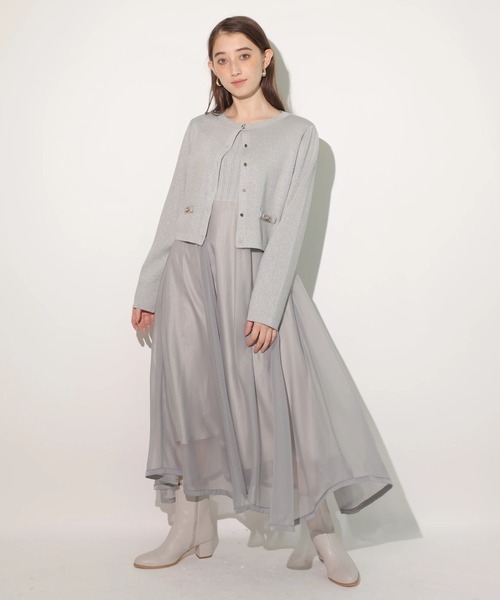 Rirandture（リランドチュール）の「金釦ラメカーディガン（ニット/セーター・レディース・チャコールグレー/ブラック/グレイッシュベージュ/ライトグレー・2）」の20枚目の写真