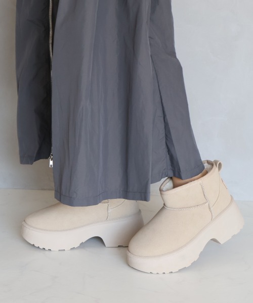 VIVIAN(ヴィヴィアン)の「もふぽか厚底7cmチャンキーヒールムートンブーツ(ブーツ・レディース・ベージュ/キャメル/ブラック・M/S/LL/L)」の21枚目の写真