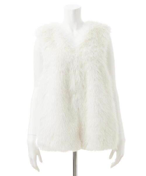 INGNI(イング)の「エコファーベスト(ベスト・レディース・アイボリー/グレー/ベージュ・M)」の4枚目の写真