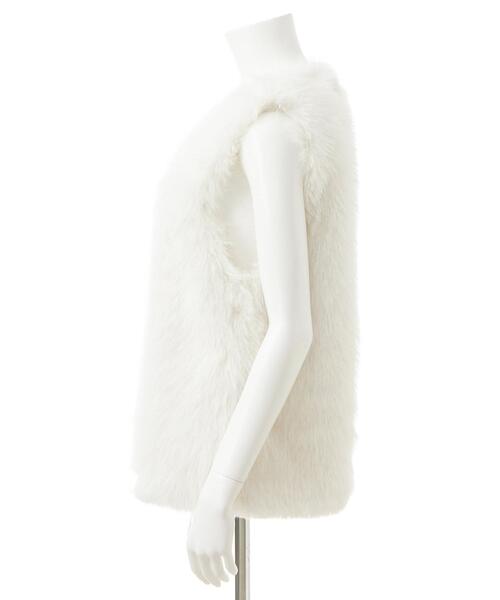 INGNI(イング)の「エコファーベスト(ベスト・レディース・アイボリー/グレー/ベージュ・M)」の5枚目の写真