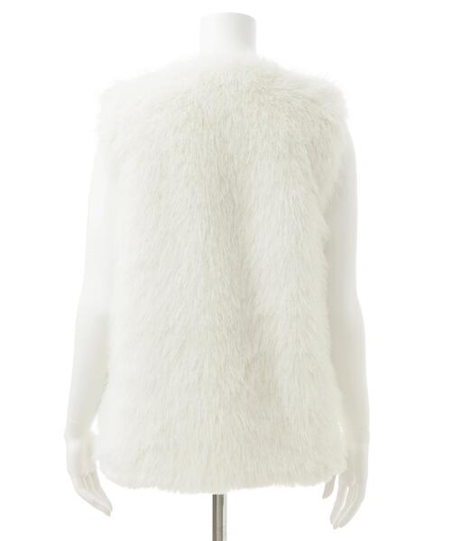 INGNI(イング)の「エコファーベスト(ベスト・レディース・アイボリー/グレー/ベージュ・M)」の6枚目の写真