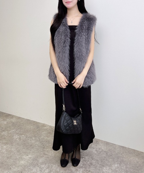 INGNI(イング)の「エコファーベスト(ベスト・レディース・アイボリー/グレー/ベージュ・M)」の16枚目の写真