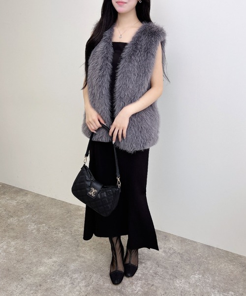 INGNI(イング)の「エコファーベスト(ベスト・レディース・アイボリー/グレー/ベージュ・M)」の17枚目の写真