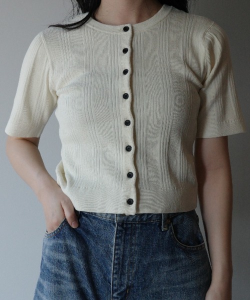 CLANE（クラネ）の「【CLANE/クラネ】DOT LINE HALF SLEEVE KNIT