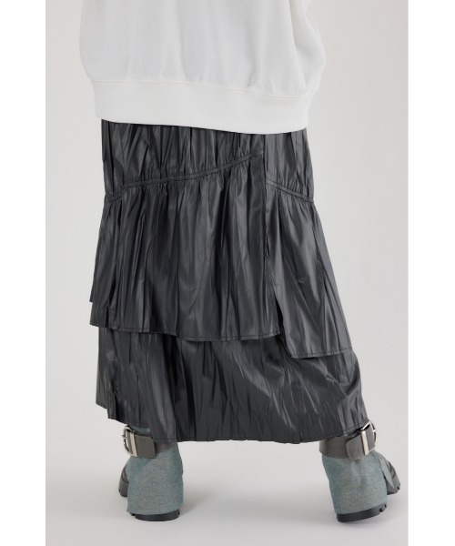 RODEO CROWNS WIDE BOWL（ロデオクラウンズワイドボウル）の「レザーライクフリルティアードスカート（スカート・レディース・ブラック/ブラウン/カーキ・FREE）」の8枚目の写真