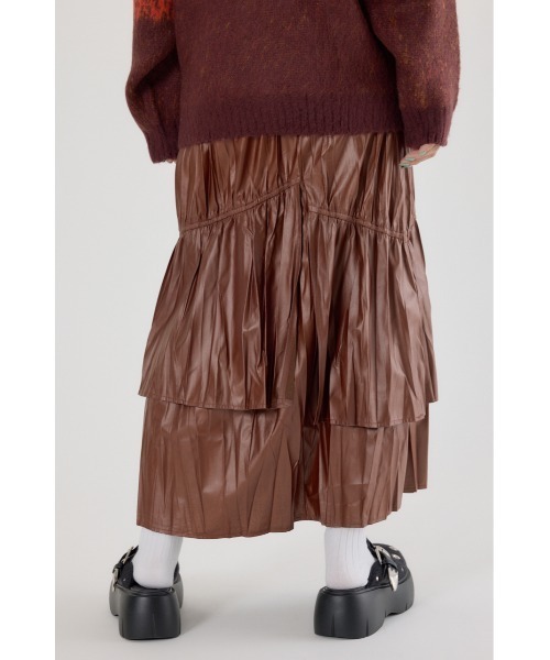 RODEO CROWNS WIDE BOWL（ロデオクラウンズワイドボウル）の「レザーライクフリルティアードスカート（スカート・レディース・ブラック/ブラウン/カーキ・FREE）」の12枚目の写真