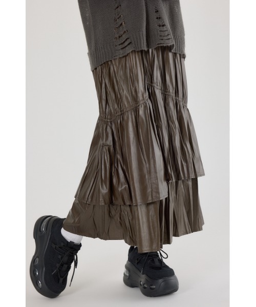 RODEO CROWNS WIDE BOWL（ロデオクラウンズワイドボウル）の「レザーライクフリルティアードスカート（スカート・レディース・ブラック/ブラウン/カーキ・FREE）」の13枚目の写真