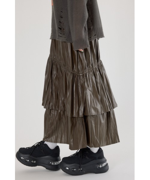 RODEO CROWNS WIDE BOWL（ロデオクラウンズワイドボウル）の「レザーライクフリルティアードスカート（スカート・レディース・ブラック/ブラウン/カーキ・FREE）」の14枚目の写真