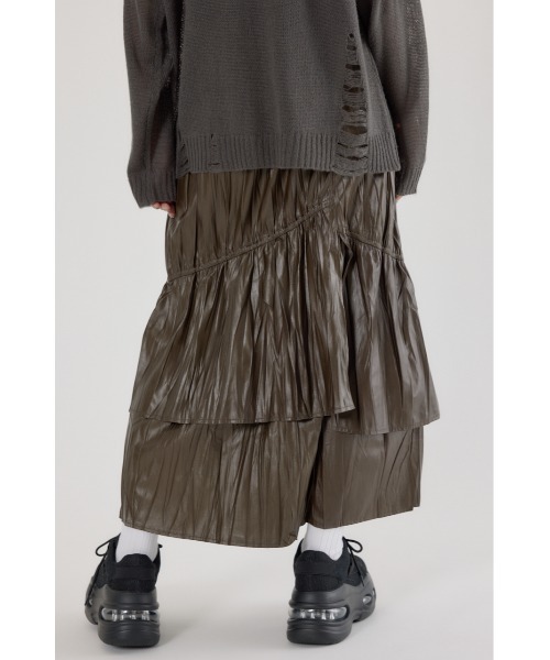 RODEO CROWNS WIDE BOWL（ロデオクラウンズワイドボウル）の「レザーライクフリルティアードスカート（スカート・レディース・ブラック/ブラウン/カーキ・FREE）」の16枚目の写真