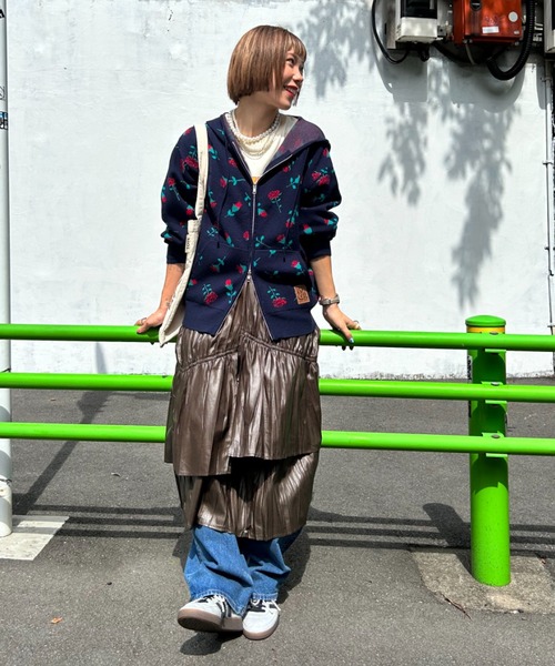 RODEO CROWNS WIDE BOWL（ロデオクラウンズワイドボウル）の「レザーライクフリルティアードスカート（スカート・レディース・ブラック/ブラウン/カーキ・FREE）」の22枚目の写真