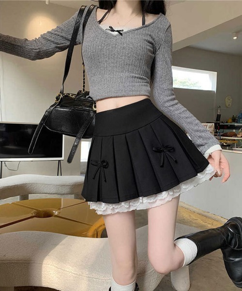 Miniministore(ミニミニストア)の「ボックスプリーツスカート ミニスカート夏(スカート・レディース・グレー/ブラック・L/S/XL/2XL/M)」の9枚目の写真