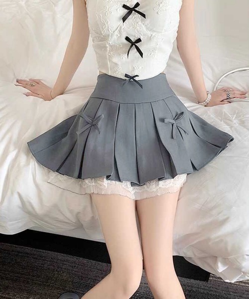 Miniministore(ミニミニストア)の「ボックスプリーツスカート ミニスカート夏(スカート・レディース・グレー/ブラック・L/S/XL/2XL/M)」の16枚目の写真
