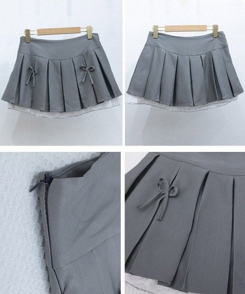 Miniministore(ミニミニストア)の「ボックスプリーツスカート ミニスカート夏(スカート・レディース・グレー/ブラック・L/S/XL/2XL/M)」の4枚目の写真