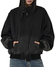 『OY/オーワイ』 CURVED PANEL WASHED DAMAGE BOMBER JACKET/カーブパネル ボンバージャケット