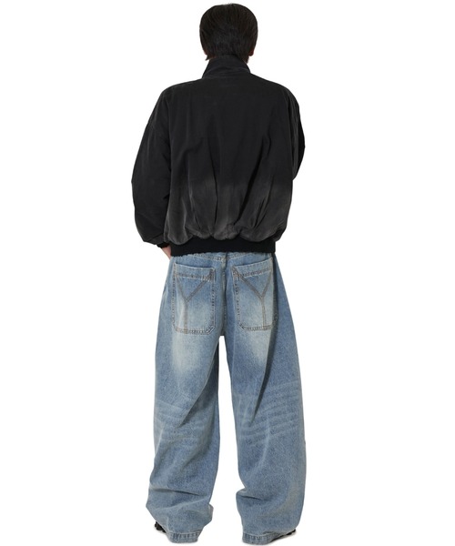 OY（オーワイ）の「『OY/オーワイ』 CURVED PANEL WASHED DAMAGE BOMBER JACKET/カーブパネル ボンバージャケット（その他アウター・レディース・ブラック・L）」の7枚目の写真