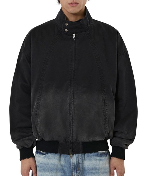 OY（オーワイ）の「『OY/オーワイ』 CURVED PANEL WASHED DAMAGE BOMBER JACKET/カーブパネル ボンバージャケット（その他アウター・レディース・ブラック・L）」の2枚目の写真