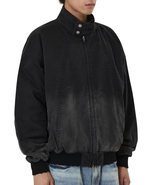 OY（オーワイ）の「『OY/オーワイ』 CURVED PANEL WASHED DAMAGE BOMBER JACKET/カーブパネル ボンバージャケット（その他アウター・レディース・ブラック・L）」の3枚目の写真
