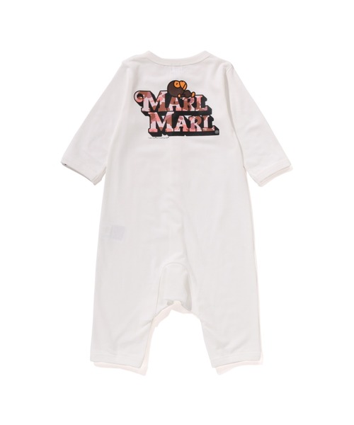 A BATHING APE（アベイシングエイプ）の「BAPE X MARLMARL - 1ST CAMO BABY MILO ROMPERS（ロンパース・キッズ・ベージュ/ホワイト/ブラック・80/70）」の4枚目の写真