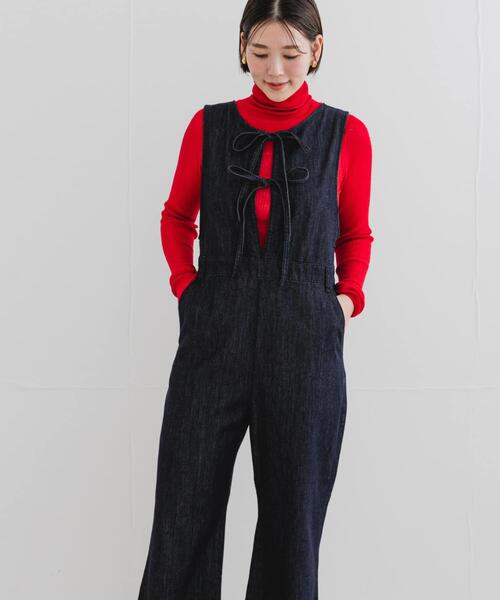 セール】F by ROSSO デニムリボンオールインワン（サロペット