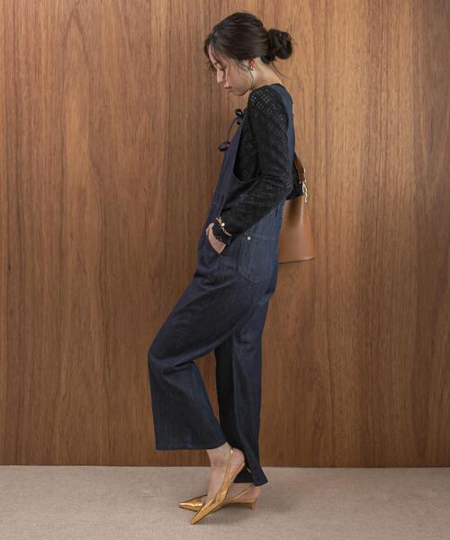 セール】F by ROSSO デニムリボンオールインワン（サロペット