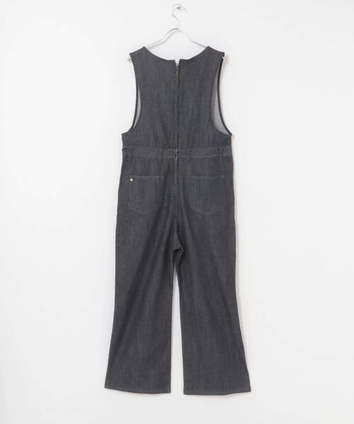 デニムリボンオールインワン セール】F by ROSSO デニムリボンオールインワン（サロペット