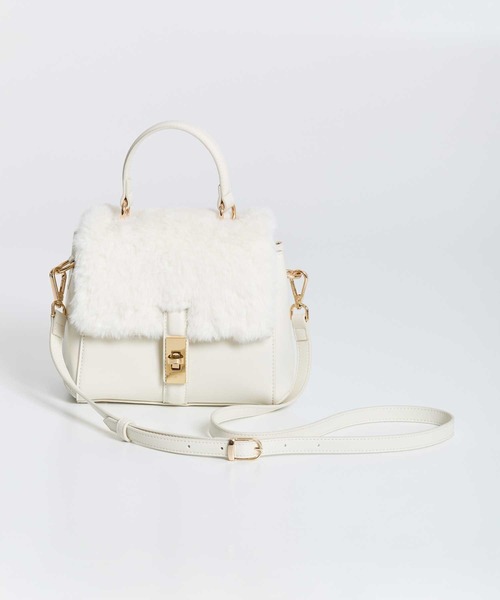 NOELA（ノエラ）の「ワンハンドル２ＷＡＹファーフラップバッグ（ハンドバッグ・レディース・オフホワイト/モカ・フリー）」の10枚目の写真