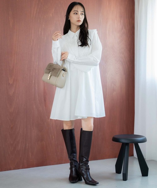 NOELA（ノエラ）の「ワンハンドル２ＷＡＹファーフラップバッグ（ハンドバッグ・レディース・オフホワイト/モカ・フリー）」の19枚目の写真