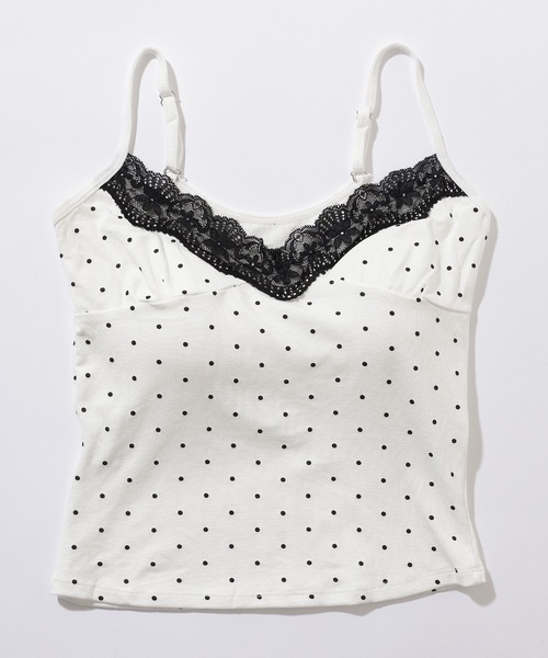 Lace Ladies(レースレディース)の「ドット レース カップ付き キャミソール トップス(キャミソール・レディース・グレー/ブラック/ホワイト・FREE)」の11枚目の写真