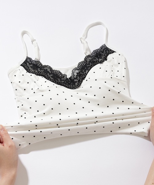 Lace Ladies(レースレディース)の「ドット レース カップ付き キャミソール トップス(キャミソール・レディース・グレー/ブラック/ホワイト・FREE)」の16枚目の写真